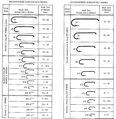 Fly Fishing Flies Size Chart