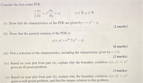 Solved Consider The First Order PDE 31xu X2yu U XR YR Chegg