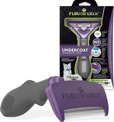 Furminator Undercoat Deshedding Tool For Medium/Large Short Hair Cats ...