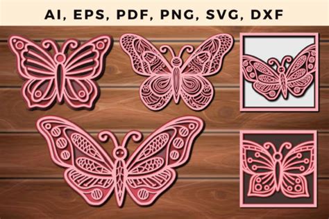 Multi Layer Butterfly Laser Cut Bundle Graphic By Ngised Creative Fabrica