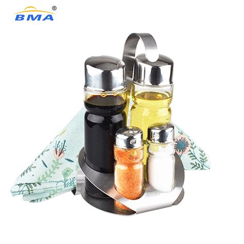 Custom Kitchen Glass Oil Vinegar Cruet Set Glass Mini Spice Shaker