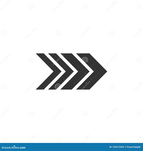 Arrow Forward Icon Vector Illustration Flat Design Stock