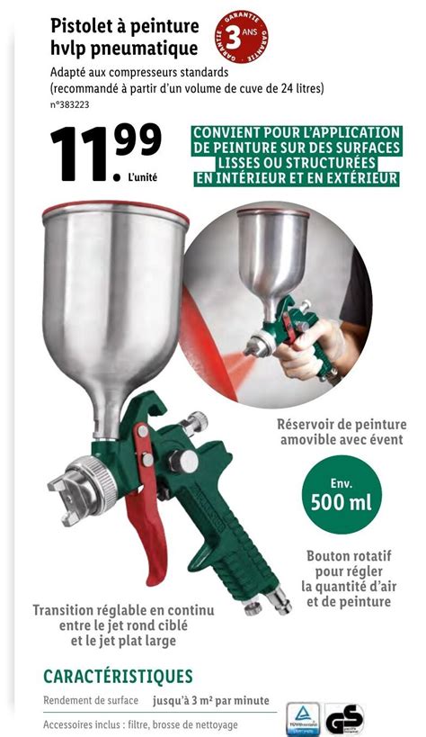 Promo Pistolet Peinture Hvlp Pneumatique Chez Lidl