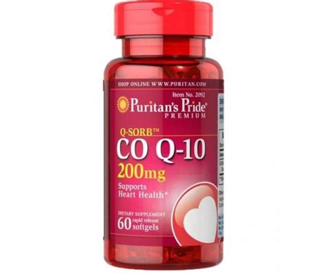 Puritan s Pride Co Q 10 200mg 60 Cápsulas Em Gel Puritans Pride