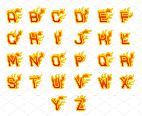 Fire Alphabet Fonts