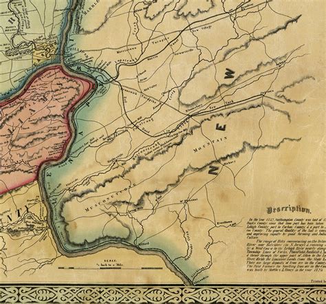 Map of Northampton County. Pennsylvania PA 1851. | Etsy