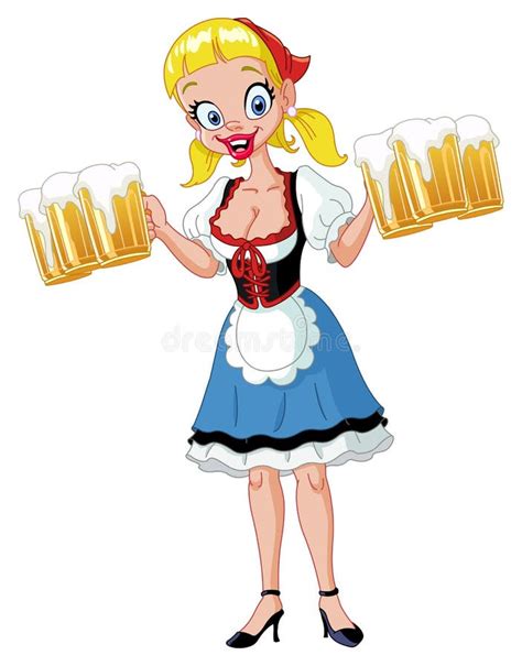 Oktoberfest girl stock vector. Image of alcohol, drawing - 21158289