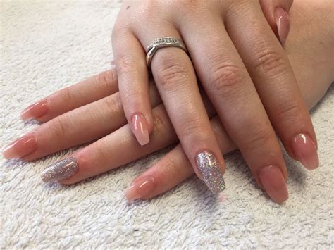 Acrylic Enhancements With CND Shellac Nude Knickers And An Accent