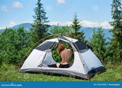 Attractive Naked Woman In Camping Stock Image Image Of Camping Happiness 114675395