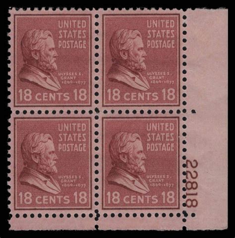 US Scott 823 OG MNH Plate Block 22818 EGRADED With Certificate XF