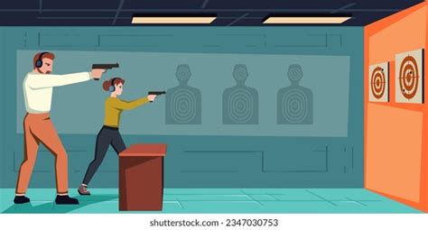 Shooting Gallery Background People Shooting Gun Stock Illustration ...