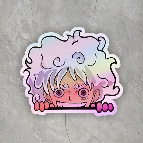 Jual Sticker One Piece Luffy Gear 5 Hat Peeker Hologram Ukuran 5 6 Cm