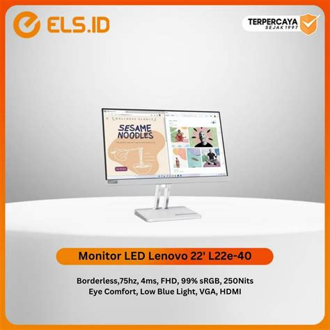 Jual Monitor Led Lenovo L E Fhd Hz Shopee Indonesia