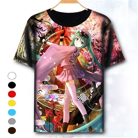 Xhtwcy Anime Hatsune Miku Shirt Kagamine Len Shirt Tops Japan Vocaloid Anime Tees For Men