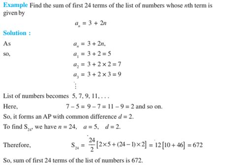 Arithmetic Progression Class 10 Chapter 5 Notes With Formulas And Examples