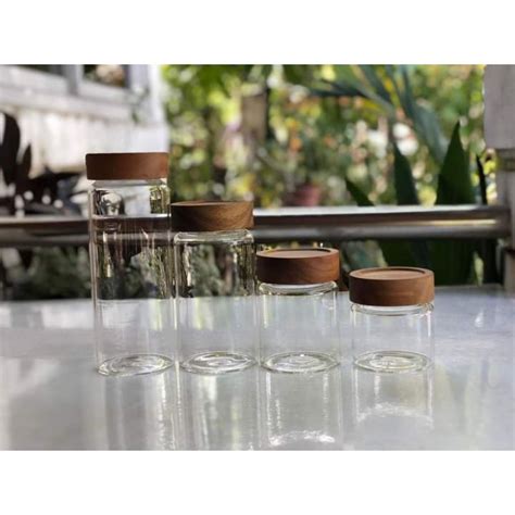 Borosilicate Glass Jars W Acacia Wood Lid Shopee Philippines