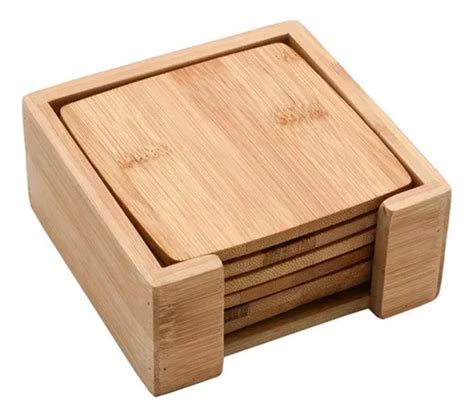 Juego De Portavasos Cuadrados Oikos Bamboo De 6 Piezas Mercadolibre