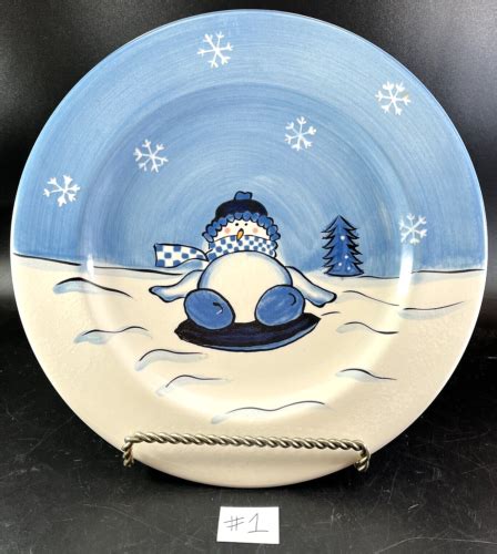 Cambridge Hidden Valley Snowman Dinner Plates Priced Ea Total