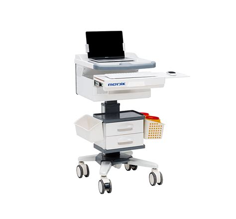 MK-PC03 Mobile Rolling Medical Computer Cart With Drawer For Hospital