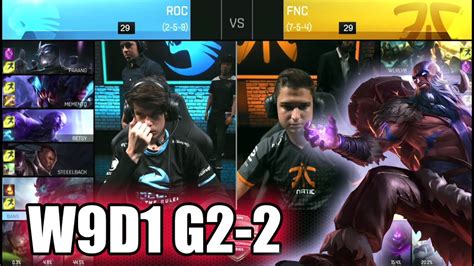 Fnatic Vs ROCCAT Game 2 S6 EU LCS Summer 2016 Week 9 Day 1 FNC Vs