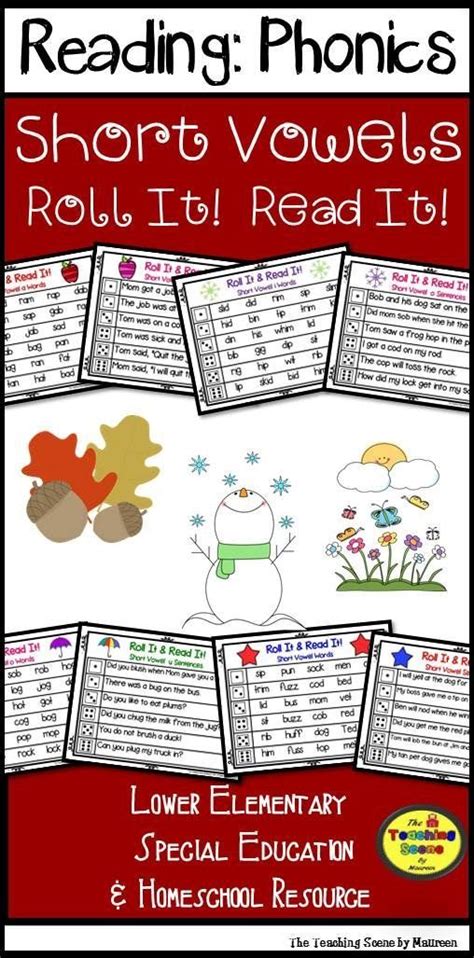 Seasonal Short Vowel Sounds Roll It Read It Words And Sentences Game