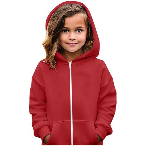 EFGYYF Red Zip Hoodie,Baby Kids Long Sleeve Letter Printed Hoodie