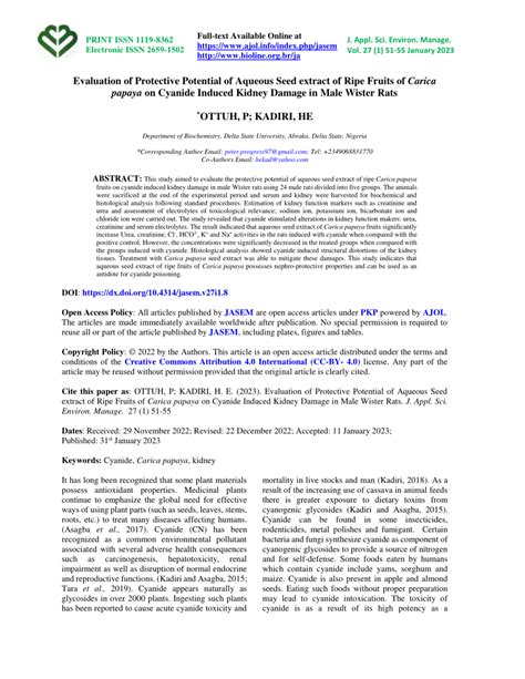 Pdf Evaluation Of Protective Potential Of Aqueous Seed Extract Of