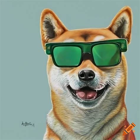 Hyper Realistic Drawing Of A Shiba Inu Wearing Sunglasses On Craiyon