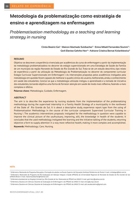 Pdf Metodologia Da Problematiza O Como Estrat Gia De Ensino E