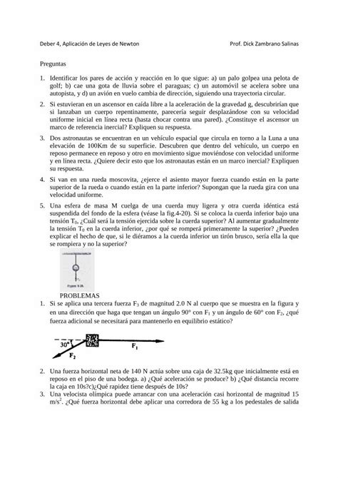 PDF Deber 4 Aplicaciones De Leyes De Newton DOKUMEN TIPS