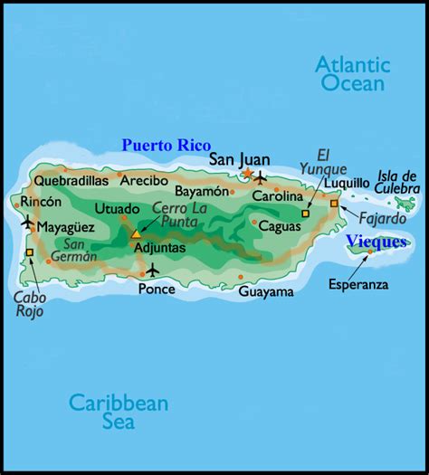 Puerto Rico Beaches Map