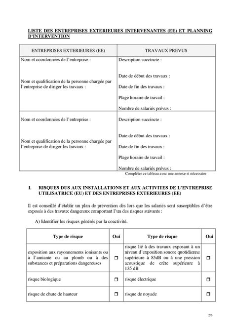 Exemple De Plan De Prevention Nbkomputer