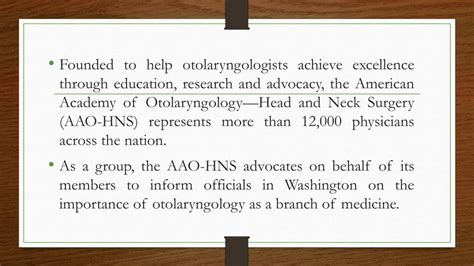 Ppt A Primer On The American Academy Of Otolaryngologyhead And Neck