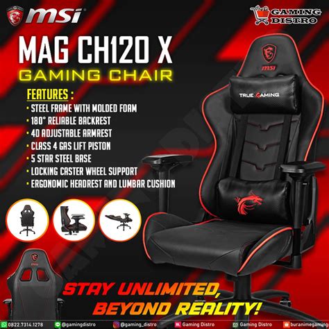 Jual Msi Gaming Chair Mag Ch X Kursi Gaming Msi Mag Ch X