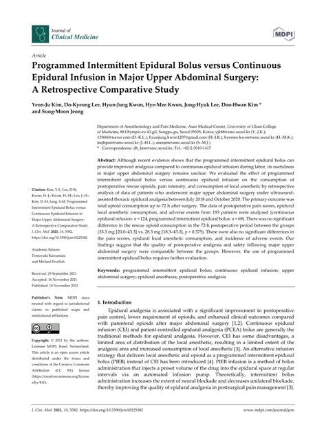 Pdf Programmed Intermittent Epidural Bolus Versus Continuous Epidural