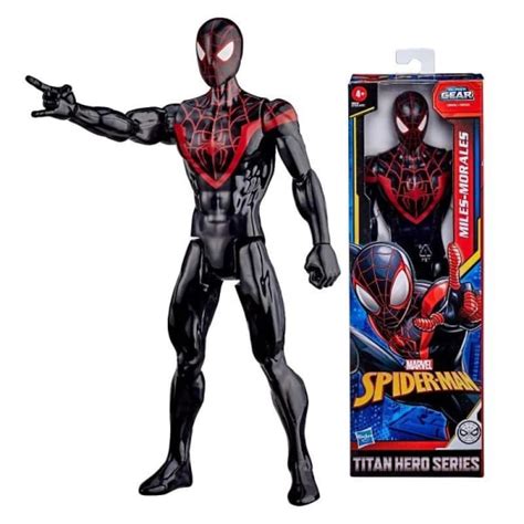 Spider Man Spindelmannen Miles Morales Titan Hero Action Figur Svart