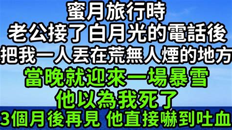 蜜月旅行時，老公接了白月光的電話後，把我一人丟在荒無人煙的地方，當晚就迎來一場暴雪，他以為我死了，3個月後再見 他直接嚇到吐血！ 枫林晚霞 幸福人生 為人處世 生活經驗 情感故事 花开富贵