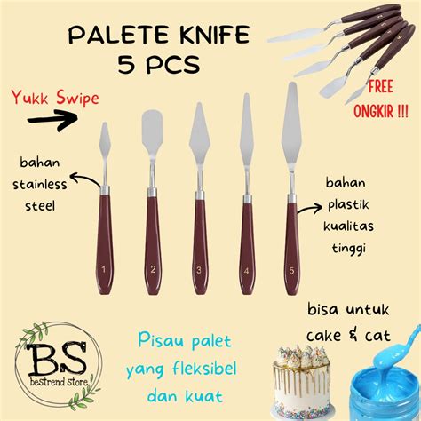 Jual Palette Knife Spatula Lukis 5pcs Pisau Palet Untuk Dekorasi Kue