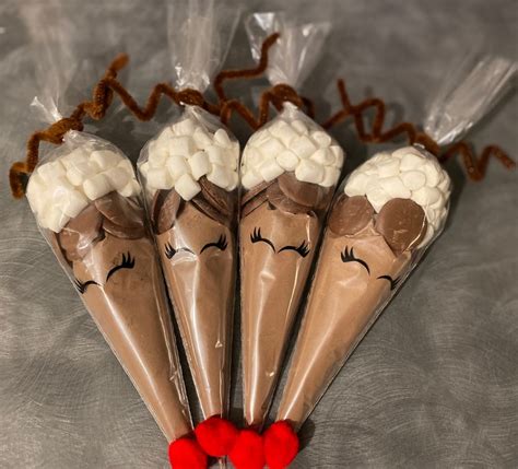 Reindeer Hot Chocolate Cones Stocking Fillers Christmas Etsy