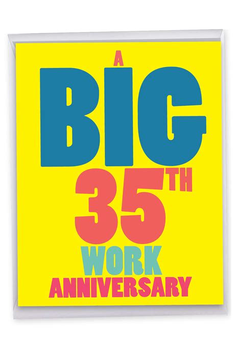 Years At Work Funny Milestone Anniversary Jumbo Greeting Card