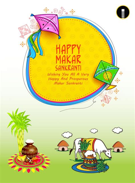 Happy Makar Sankranti holiday India festival background - Indiater ...