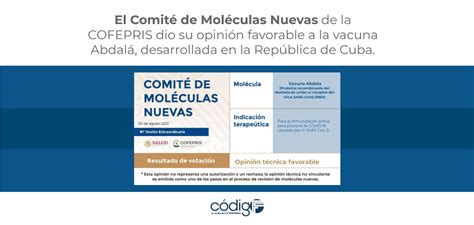 El Comité de Moléculas Nuevas de la COFEPRIS dio su opinión favorable a