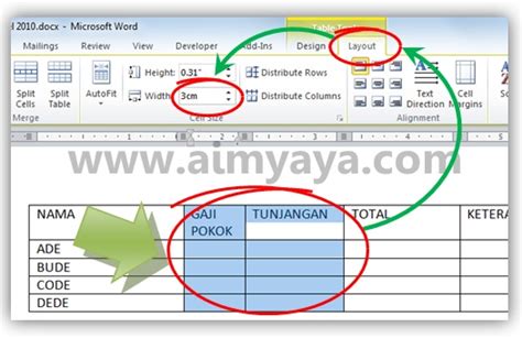 Cara Menciptakan Ukuran Kolom Tabel Yang Presisi Di Ms Word 2010 Paul