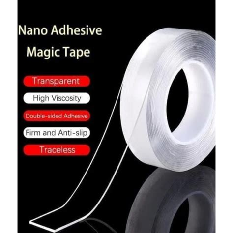 Jual Double Tape Nano Tape Bening Transparant Viral Balon Isolasi