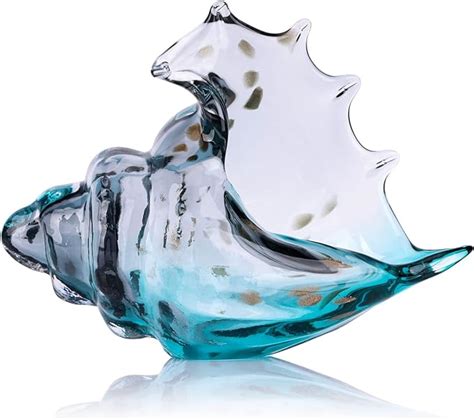 Xmgzq Hand Blown Glass Conch Statue Glass Art Figurine Coastal Home Decor With Sea