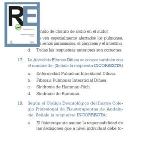 30 exámenes de Fisioterapia 2018 2022 Todas las preguntas y