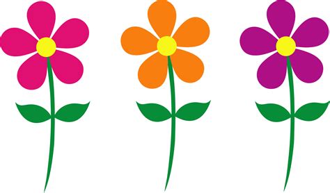 Pink Orange and Purple Daisies - Free Clip Art