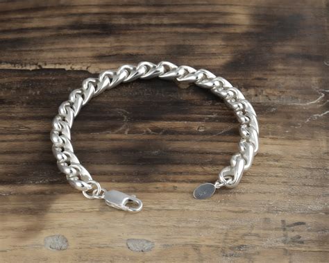 Sterling Silver Bracelet Chunky Strong And Heavy 925 Solid Etsy