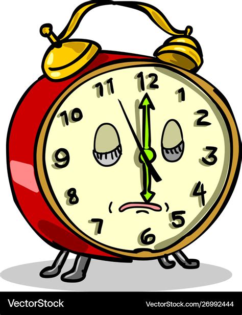 Vintage Alarm Clock Sleeping Cartoon Royalty Free Vector