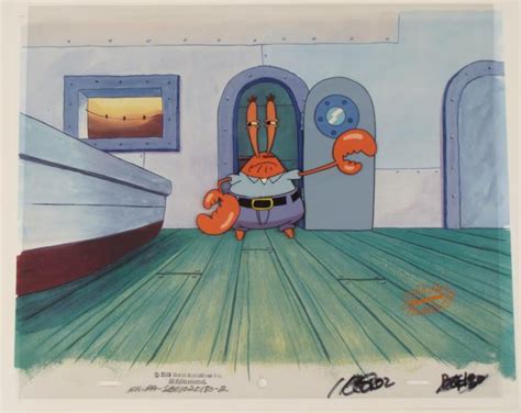 Cel Original Mr Krabs Background Spongebob Production